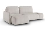 Dmora Divano Letto Con Penisola Rezzo 229X148 Cm Beige Chiaro, Sfoderabile Cuscini Sfoderabili Contenitore