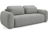 Dmora Divano Letto 3 Posti Sessame 266X121 Cm Grigio, Sfoderabile Cuscini Sfoderabili Contenitore