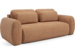 Dmora Divano Letto 3 Posti Sessame 266X121 Cm Arancione, Sfoderabile Cuscini Sfoderabili Contenitore