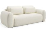 Dmora Divano Letto 3 Posti Sessame 266X121 Cm Bianco Crema, Sfoderabile Cuscini Sfoderabili Contenitore
