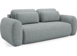 Dmora Divano Letto 3 Posti Sessame 266X121 Cm Grigio Cenere, Sfoderabile Cuscini Sfoderabili Contenitore