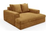 Dmora Divano Fisso 2 Posti Comazzo 162X167X86H Cm Giallo Ocra, Sfoderabile Cuscini Sfoderabili