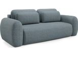 Dmora Divano Letto 3 Posti Sessame 266X121 Cm Grigio Scuro, Sfoderabile Cuscini Sfoderabili Contenitore