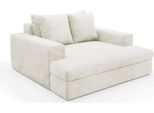 Dmora Divano Fisso 2 Posti Comazzo 162X167X86H Cm Bianco Crema, Sfoderabile Cuscini Sfoderabili