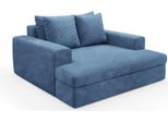 Dmora Divano Fisso 2 Posti Comazzo 162X167X86H Cm Blu, Sfoderabile Cuscini Sfoderabili