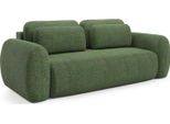 Dmora Divano Letto 3 Posti Sessame 266X121 Cm Verde, Sfoderabile Cuscini Sfoderabili Contenitore