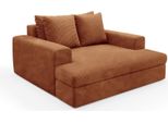 Dmora Divano Fisso 2 Posti Comazzo 162X167X86H Cm Arancione, Sfoderabile Cuscini Sfoderabili