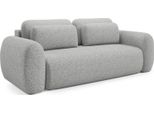 Dmora Divano Letto 3 Posti Sessame 266X121 Cm Grigio Chiaro, Sfoderabile Cuscini Sfoderabili Contenitore