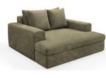 Dmora Divano Fisso 2 Posti Comazzo 162X167X86H Cm Verde Oliva, Sfoderabile Cuscini Sfoderabili