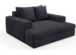 Dmora Divano Fisso 2 Posti Comazzo 162X167X86H Cm Nero, Sfoderabile Cuscini Sfoderabili