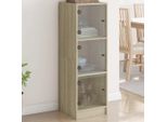 Maison Exclusive - Credenza Alta Con Ante In Vetro Rovere Sonoma 35X37X109 Cm