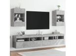 Maison Exclusive - Armadi A Muro Con Luci Led Per Tv 2 Pz. Grigio Cemento 40X30X60,5 Cm