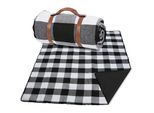 Izrielar Tappeto Da Picnic Impermeabile 200X200 Cm Xxl Tappeto Da Campeggio Pieghevole Con Maniglia Per Il Trasporto Blu E Bianco A Quadri