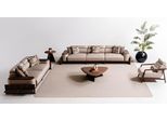 Salotto Beige Set Divani Designer 4 Posti Poltrona Elegante
