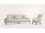 Salotto Bianco Set Di Sedute Designer Poltrona Tessile A 3 Posti Divano