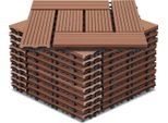 Piastrelle Per Terrazze Izrielar Wpc 3 M², 30 X 30 Cm 33 Pezzi, Doghe Per Terrazze Con 6 Listelli Effetto Legno, Per Pavimentazione Di Giardini E Balconi Con Sistema Di Drenaggio E Incastro A Clic, Marrone