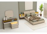 Elegante Set Da Camera Da Letto Composto Da 5 Pezzi Con Letto, Specchio E Toletta