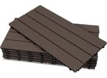 Piastrelle Per Terrazze Izrielar Wpc 10 M², 30 X 60 Cm 60 Pezzi, Doghe Per Terrazze Con 4 Listelli Effetto Legno, Per Pavimentazione Di Giardini E Balconi Con Sistema Di Drenaggio E Incastro A Clic, Marrone Caffè