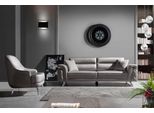 Elegante Salotto Argento Sedute Imbottite Poltrona A 3 Posti 2 Pezzi