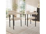 Fortuna Lai 2 Sedie Da Pranzo, Sedie Da Pranzo Moderne E Semplici In Tessuto Scamosciato Color Crema, Comodi Sedili Ad Anello, Adatte Per Sala Da Pranzo, Soggiorno E Studio, Disponibili In Diversi Colori
