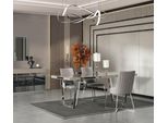 Elegante Set Da Pranzo Grigio Tavolo Da Pranzo Moderno 6 Sedie Imbottite
