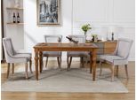Fortuna Lai Sedia Da Pranzo (Sedia Da Cucina, Sedia Da Salotto, 4 Pezzi), Sedia Imbottita Con Rivestimento Con Borchie, Gambe In Legno Massello, Rivestimento In Velluto, Grigio