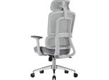 Sedia Da Ufficio Grigio Chiaro Con Design Ergonomico E Schienale In Rete