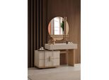 Lussuoso Tavolino Da Trucco Beige Specchio Elegante Mobili Di Classe