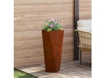 Maison Exclusive - Vaso Da Fiori Ruggine 30 X 30 X 75 Cm Acciaio Resistente Alle Intemperie