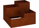 Maison Exclusive - Vaso Da Giardino Ruggine 80 X 80 X 60 Cm Acciaio Resistente Alle Intemperie