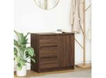 Maison Exclusive - Credenza Con Cassetto Effetto Rovere Marrone 71X35X65 Cm