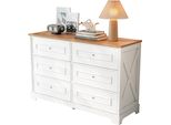 Fortuna Lai Moderno Sideboard Con Sei Cassetti, Design Minimalista, Adatto Per Soggiorno, Sala Da Pranzo O Corridoio. Dimensioni: 120 X 40 X 76 Cm