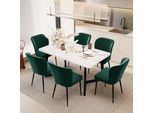 Fortuna Lai Sedia Da Pranzo (6 Pezzi), Verde Scuro, Sedia Imbottita Sedia Di Design Con Schienale, Seduta In Velluto E Struttura In Metallo