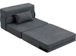 Fortuna Lai Poltrona Letto 3 In 1, Divano Letto Pieghevole Con Funzione Letto, Cuscino Lombare, Poltrona Relax In Flanella, Chaise Longue Per Soggiorno, Grigio Scuro