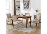 Fortuna Lai Sedia Da Pranzo (Sedia Da Cucina, Sedia Da Salotto, 4 Pezzi), Sedia Imbottita Con Rivestimento In Velluto, Gambe In Legno Massello, Rivestimento In Velluto, Beige