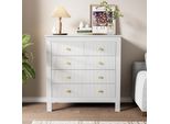 Fortuna Lai Credenza, Cassettiera Con Ante Speciali, Maniglie Dorate, Credenza/Scarpiere/Toeletta [Old SKU:WF325795WAA]