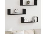 Maison Exclusive - Mensole Da Parete 3 Pezzi. Effetto Rovere Nero 58X18X18Cm Materiale Ligneo