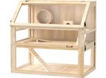 Gabbia Per Criceti Fortuna Lai In Legno A 3 Piani Nagarium Gabbia Per Roditori Con Coperchio Ribaltabile Ruota Per Criceti 80 X 50 X 76 Cm Legno Naturale