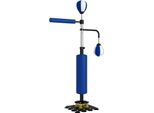 Fortuna Lai Boxstand, Due Speedball, Palo Da Boxe Girevole, Cuscinetto Per Calci, Regolabile In Altezza, Acciaio, 107 X 36 X 140-205 Cm, Blu