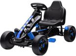 Fortuna Lai Go-Kart Con Pedali, Auto A Pedali Per Bambini Con Freno, Ruote Antiscivolo, Telaio In Metallo, 3-6 Anni, Blu