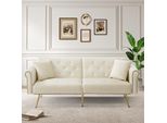 Fortuna Lai Divano Letto Moderno A 2 Posti – Rivestimento In Velluto, Schienale Regolabile In 3 Posizioni E Piedini In Metallo Dorato Elegante Divano Con Funzione Letto – Salvaspazio, Resistente, Ideale Per Spazi Ridotti