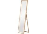 Specchio A Figura Intera Fortuna Lai 40 X 160 Cm Specchio Da Terra Con Luce Led, 3 Colori Di Luce, Specchio Da Parete Con Comando Touch, Specchio Da Pavimento Per Camera Da Letto, Soggiorno, Rovere