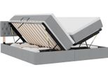 Vidaxl Letto Contenitore Con Materasso Grigio Chiaro 200 X 200 Cm In Pelle Finta