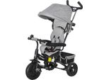 Fortuna Lai Triciclo Per Bambini 6 In 1 Con Barra Di Spinta, Tettuccio, Cintura Di Sicurezza, Cestino Portaoggetti, Per Bambini Da 1 A 5 Anni, Grigio
