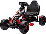 Fortuna Lai Go-Kart Con Pedali, Auto A Pedali Per Bambini Con Freno, Ruote Antiscivolo, Telaio In Metallo, 3-6 Anni, Rosso