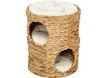 Fortuna Lai Tiragraffi, 50 Cm Di Altezza Tiragraffi Con 2 Cucce, Tiragraffi Con Cuscino, Torre Per Gatti In Giacinto D'acqua, Per Gatti Fino A 3,5 Kg, Marrone Chiaro