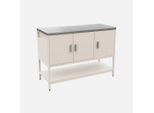 Mobile Da Esterno In Acciaio 3 Ante E 1 Ripiano, 120Cm, Beige