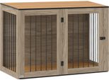 Fortuna Lai Mobili Per Cani, Gabbia Per Cani Con Porta E Finestra, Tavolino Per La Casa, Cuccia Per Cani Di Taglia Grande Sotto I 30 Kg, Acciaio, 106 X 60 X 76 Cm, Rovere