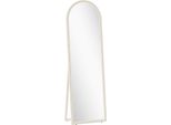 Specchio A Figura Intera Fortuna Lai, 50 X 160 Cm, Indipendente, Montaggio A Parete, Cornice Arcuata, Bianco