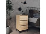 Maison Exclusive - Comodino Con Gambe In Metallo Rovere Sonoma 40X35X69 Cm